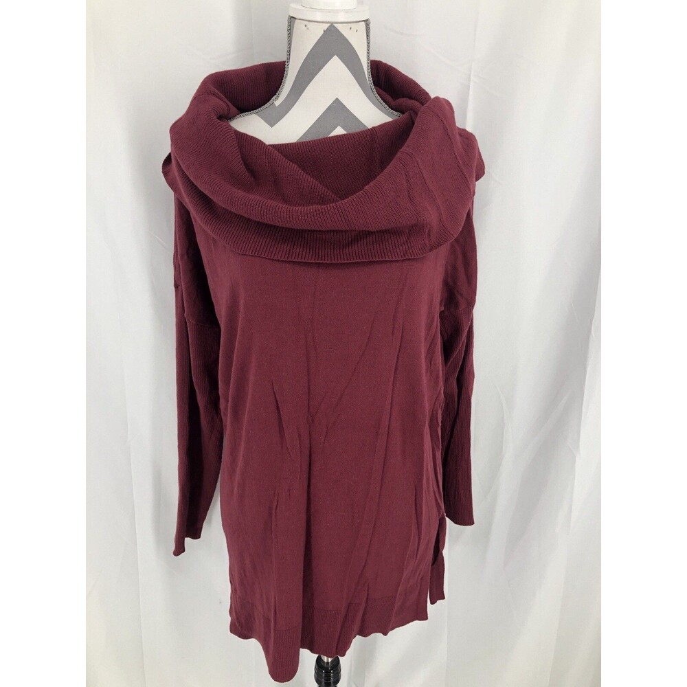 Caslon Cowl Neck Sweater Rayon Blend Red Women's Sz XL